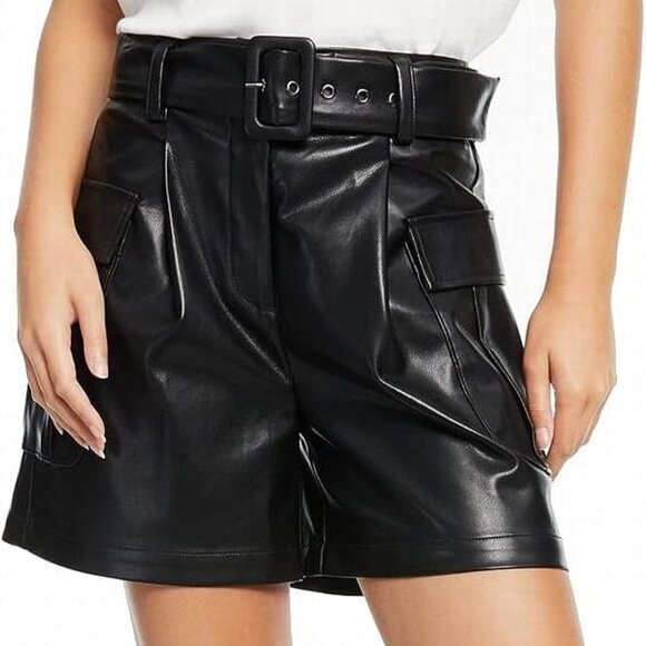 I.N.C. International Concepts INC Womens Black Faux Leather Shorts Size: 16 - Picture 2 of 10